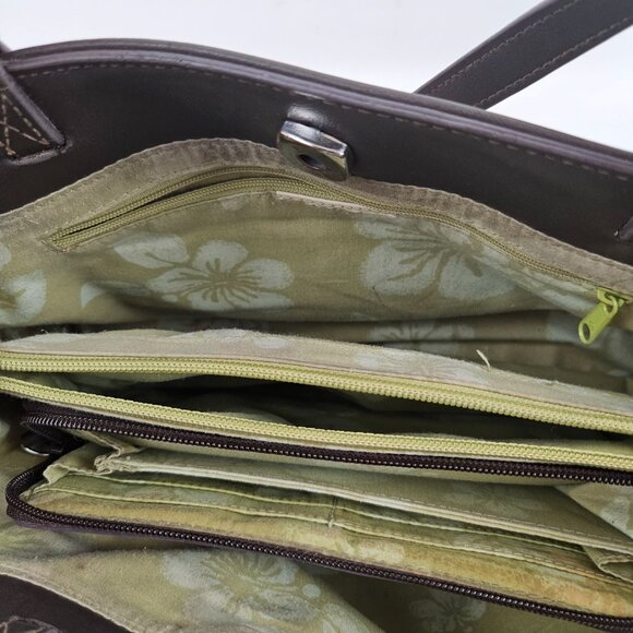 Liz Claiborne Womens Purse Tweed Tote Shoulder Bag Brown Magnetic Closure - Picture 10 of 10